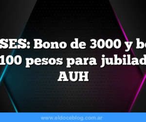 ANSES: Bono de 3000 y bono de 3100 pesos para jubilados y AUH