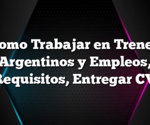 Como Trabajar en Trenes Argentinos y Empleos, Requisitos, Entregar CV