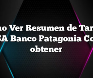 Como Ver Resumen de Tarjeta VISA Banco Patagonia Como obtener