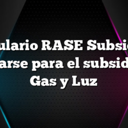 Formulario RASE Subsidios â€“ Anotarse para el subsidio de Gas y Luz