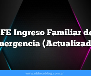 IFE Ingreso Familiar de Emergencia (Actualizado)