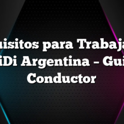 Requisitos para Trabajar en DiDi Argentina â€“  Guia Conductor
