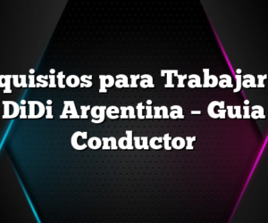 Requisitos para Trabajar en DiDi Argentina â€“ Guia Conductor