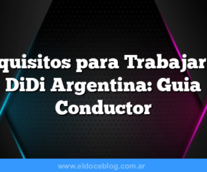 Requisitos para Trabajar en DiDi Argentina: Guia Conductor