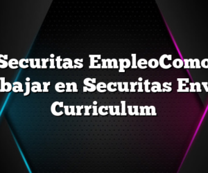 Securitas EmpleoComo Trabajar en Securitas Enviar Curriculum