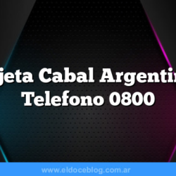 Tarjeta Cabal Argentina – Telefono 0800
