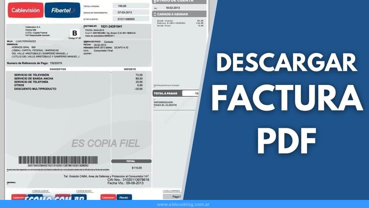 Cablevision Factura Como Descargar Factura PDF Imprimir, VER